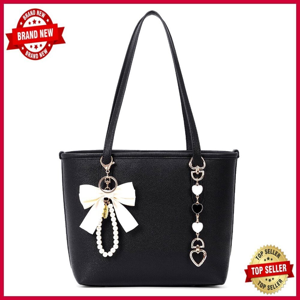 Small Vegan Leather Tote Bag Hobo Shoulder Bag Work College Purse